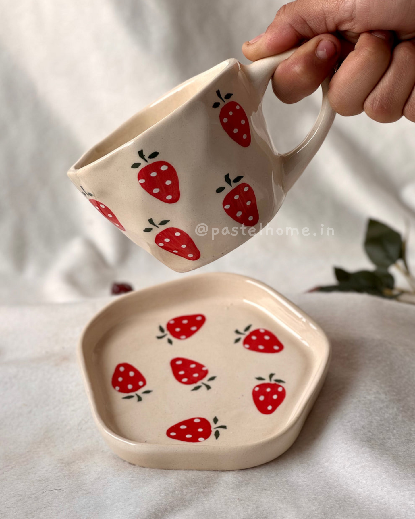 Strawberry Mug and Desert Plate (Set) 🍓