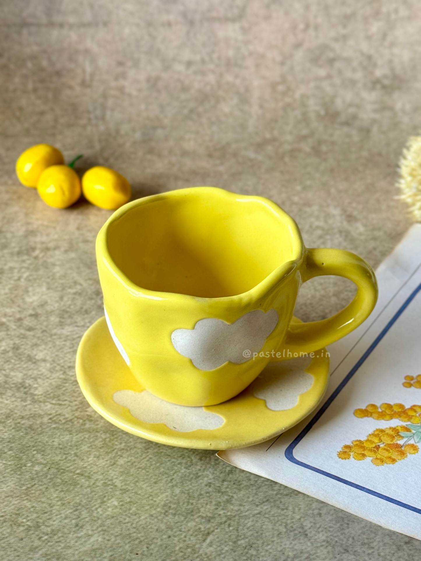 Candy Yellow Cloud Mug & Saucer set