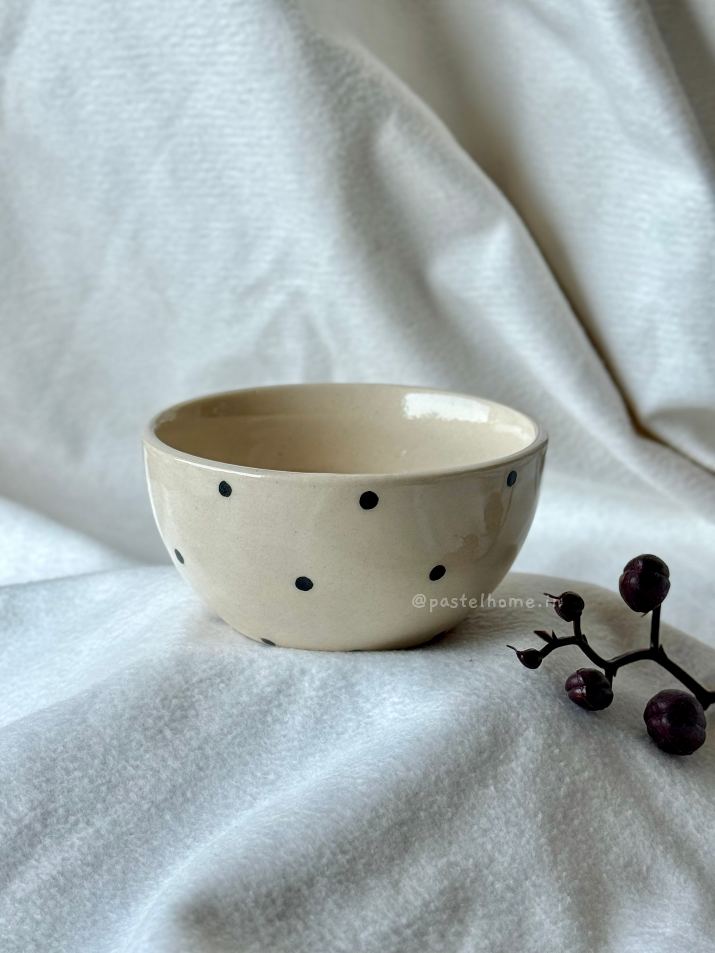 Handpainted Black Dotted Bowl