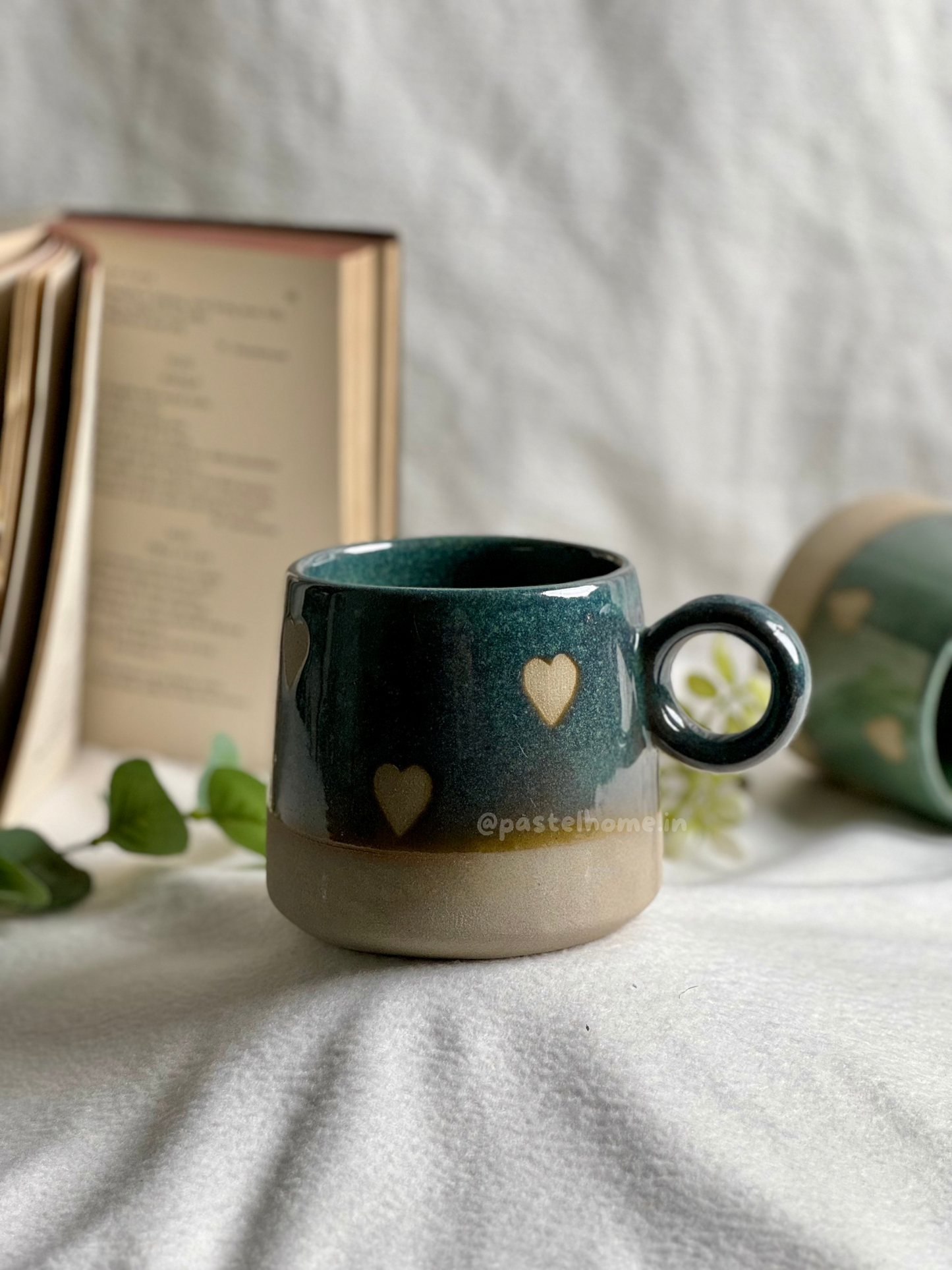 Blush Green heart Mug