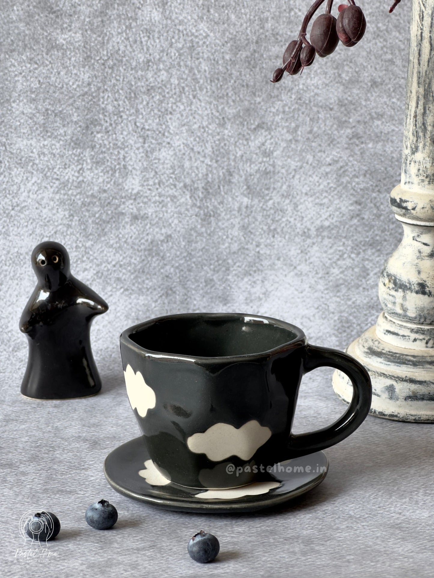 Candy Black Cloud Mug and Plate (Set)