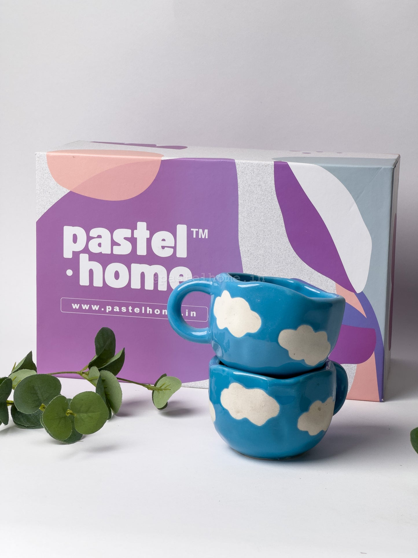 Pastel Home Gift Box - Blue Cloud Coffee Mug (Set of 2)