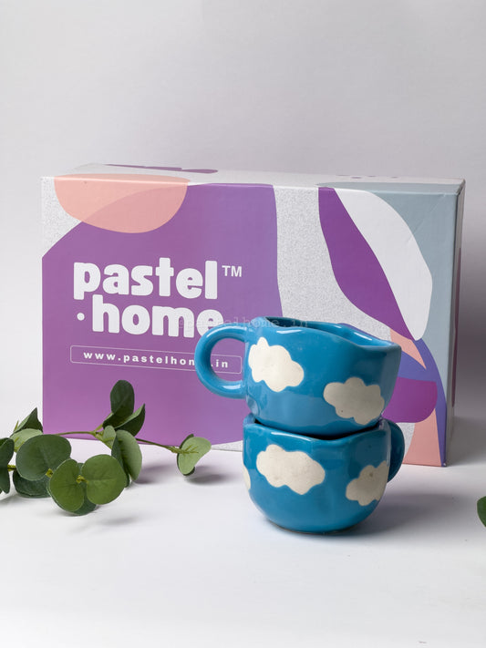 Pastel Home Gift Box - Blue Cloud Coffee Mug (Set of 2) | Buy 1 Get 1