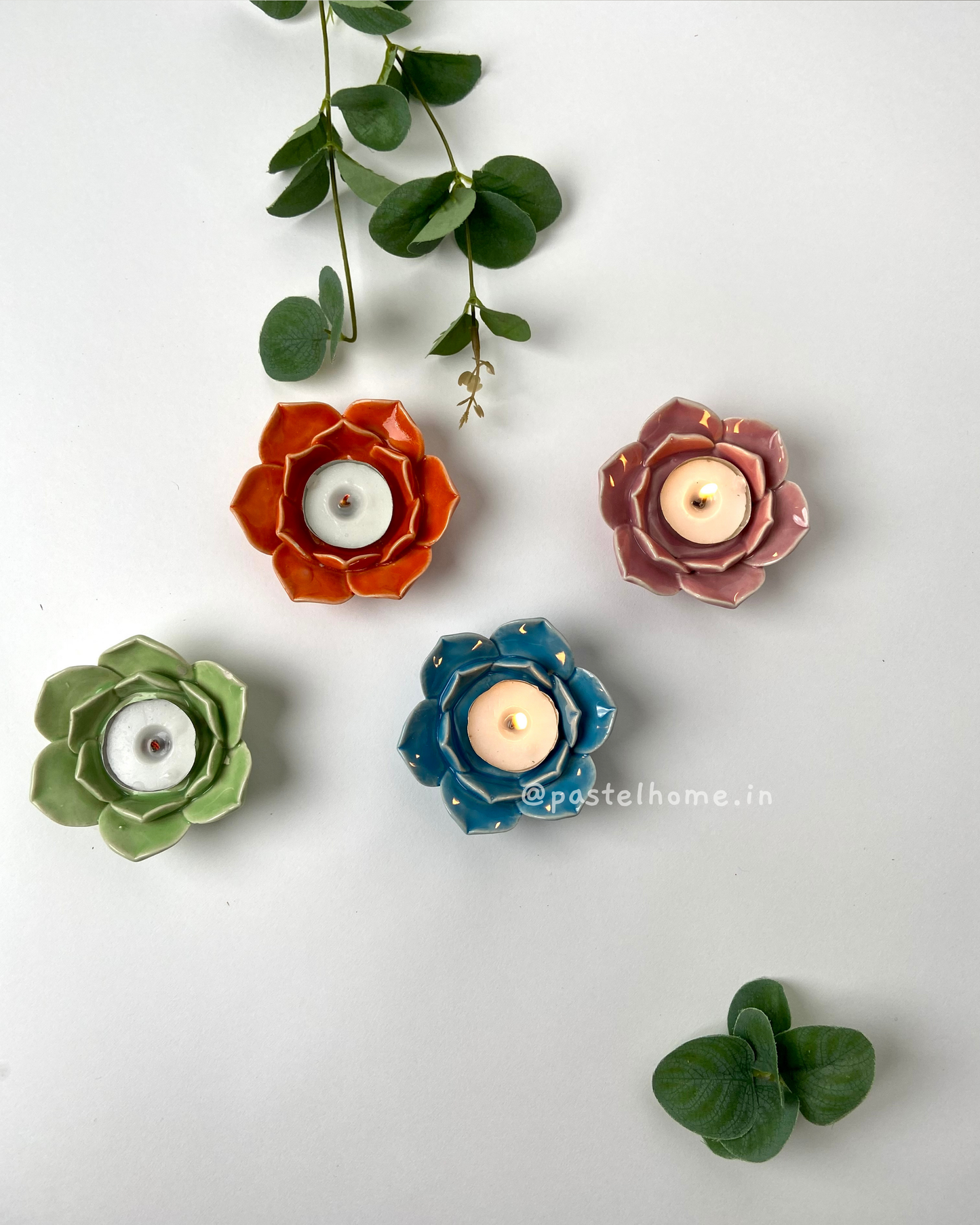 Open Lotus Diya/Deepak for Diwali