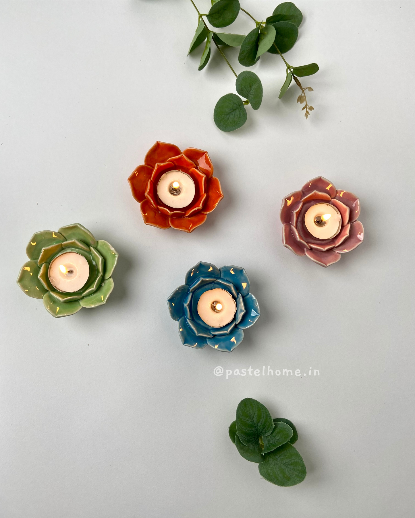 Open Lotus Diya/Deepak for Diwali