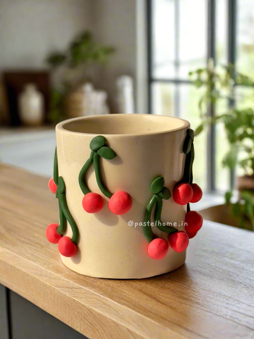 3D Cherry Ceramic Planter