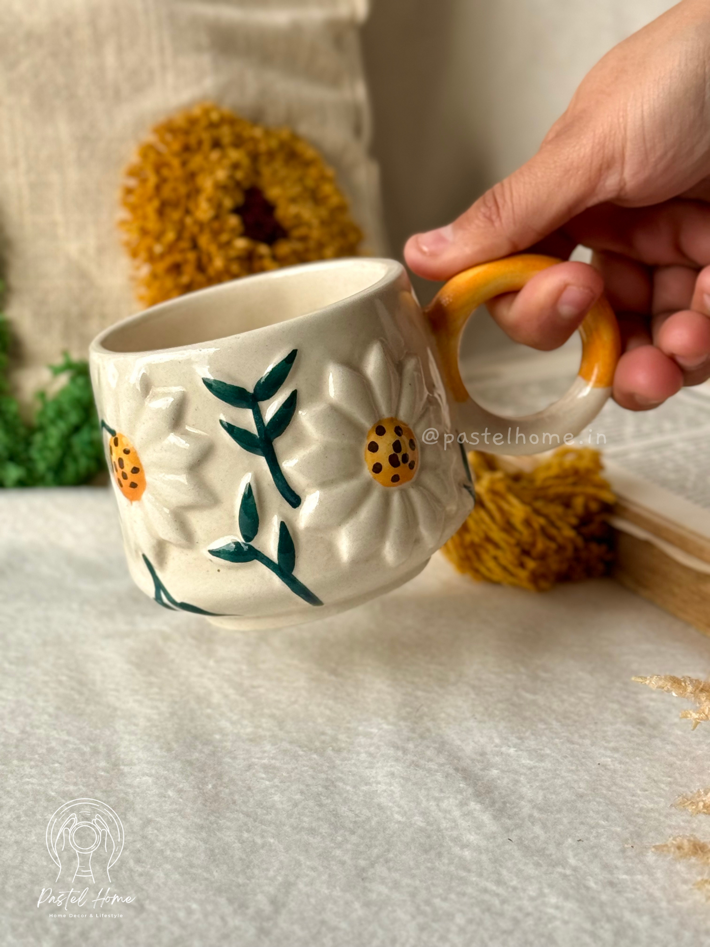 Sunflower mug, coffee cup, coffee mug 