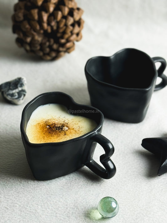 Heart Shaped Mug - Black