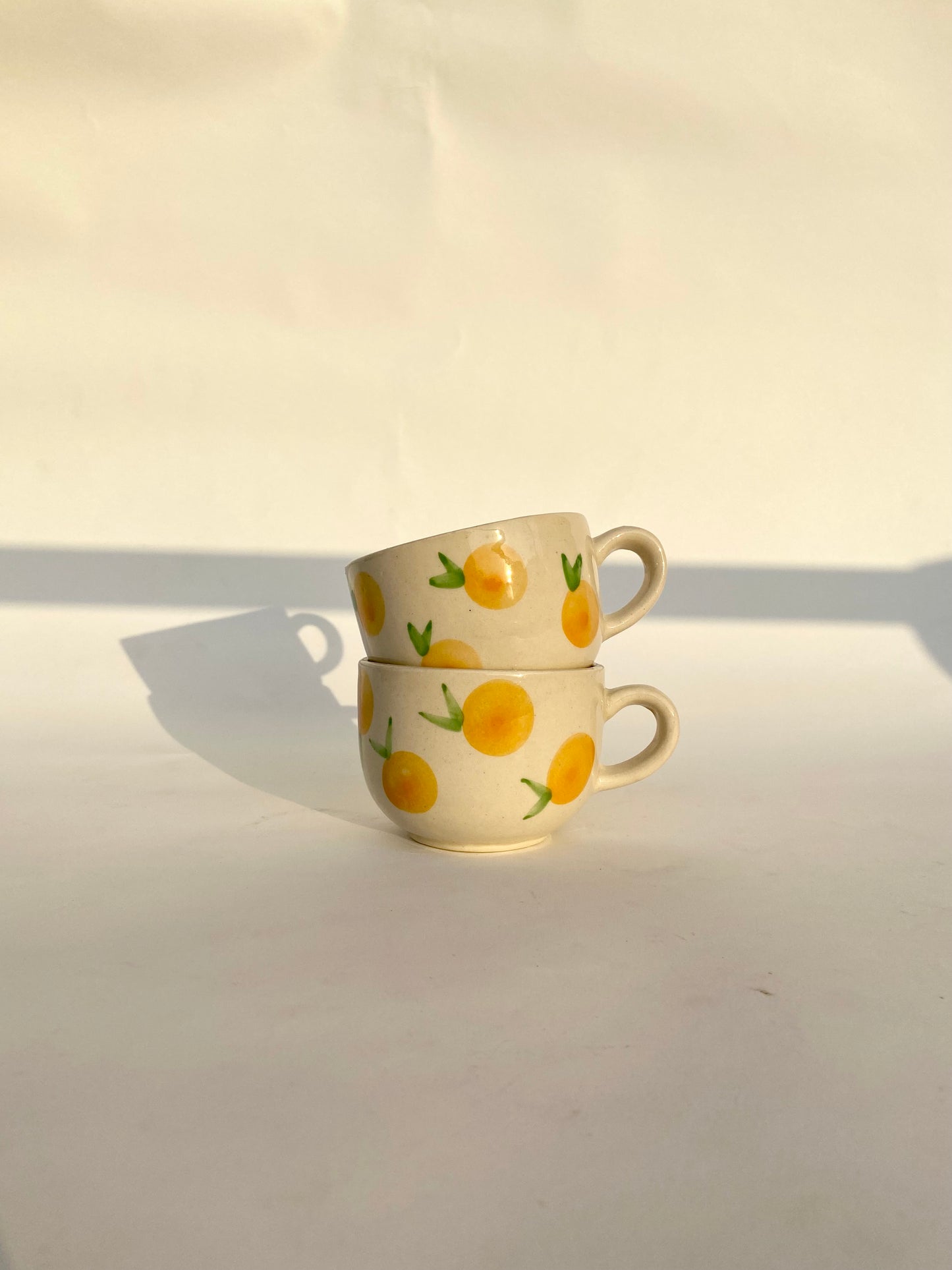 Handpainted Orange Cappuchino Mug