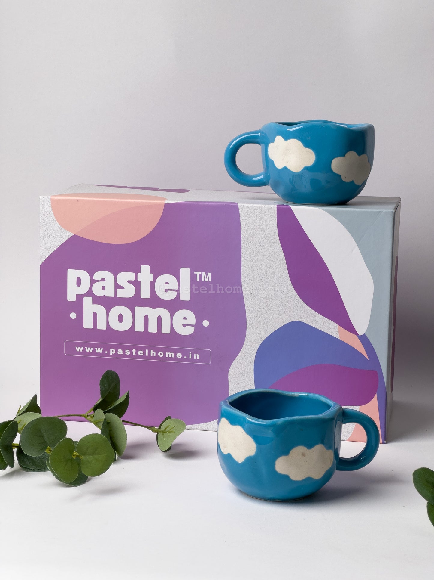 Pastel Home Gift Box - Blue Cloud Coffee Mug (Set of 2)