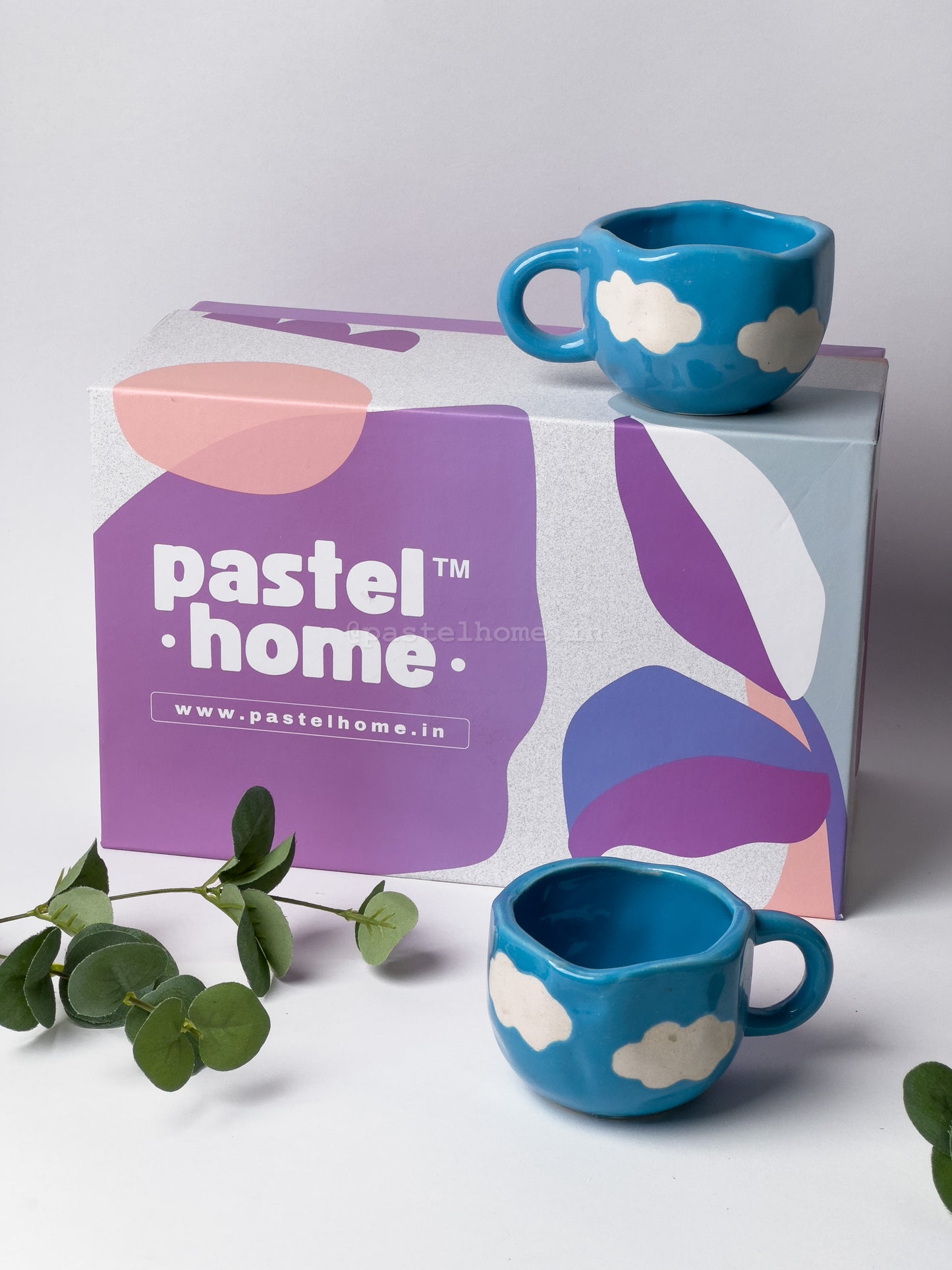 Pastel Home Gift Box - Blue Cloud Coffee Mug (Set of 2)