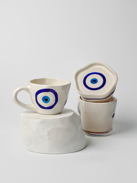 Evil Eye Mug and Saucer Set