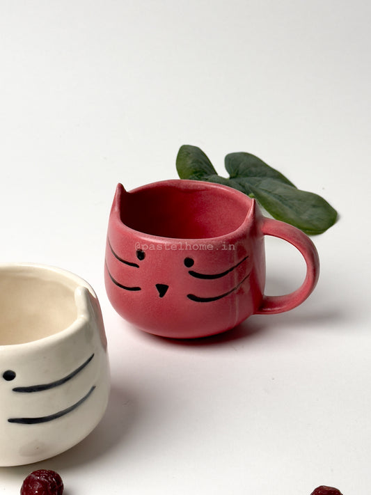 Kitty Cat Mug - Maroon