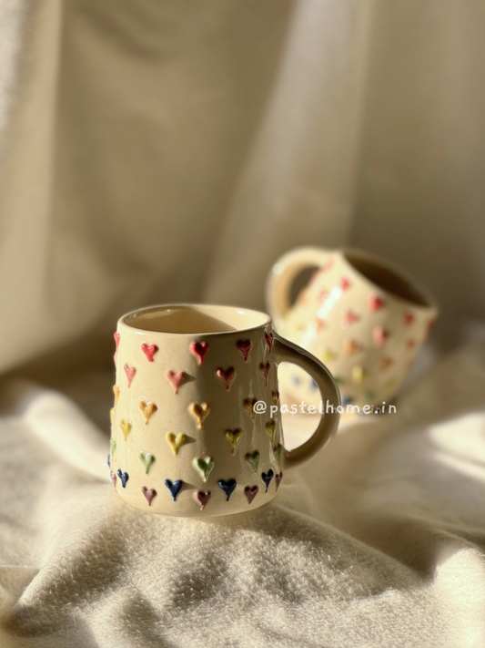 Bubblegum Multicolored 3d Heart Mug