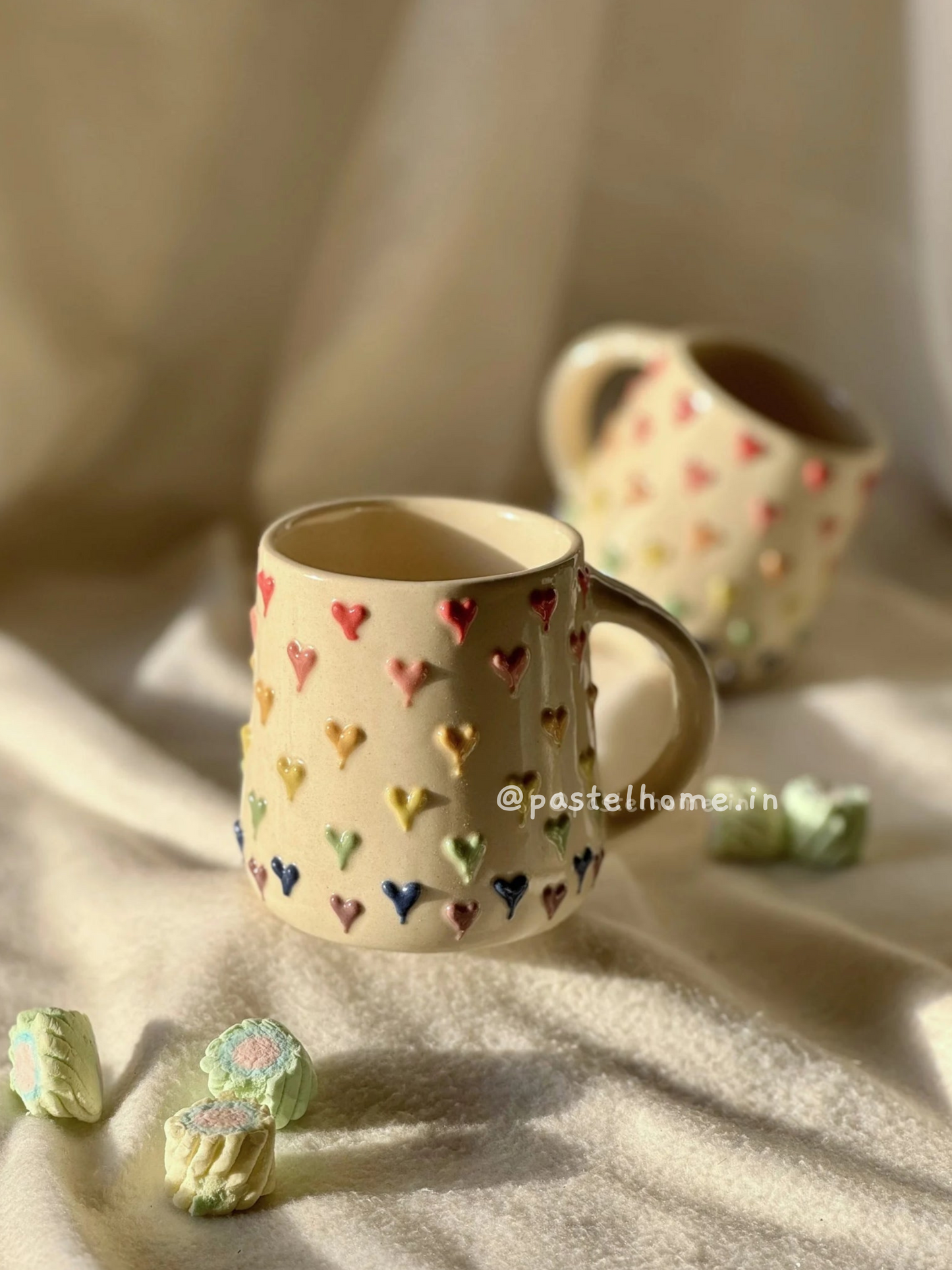 Bubblegum Multicolored 3d Heart Mug