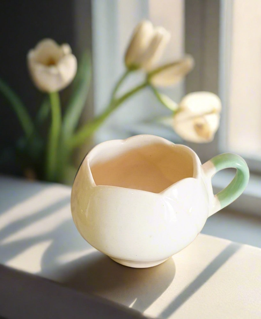 White Tulip shape Mug