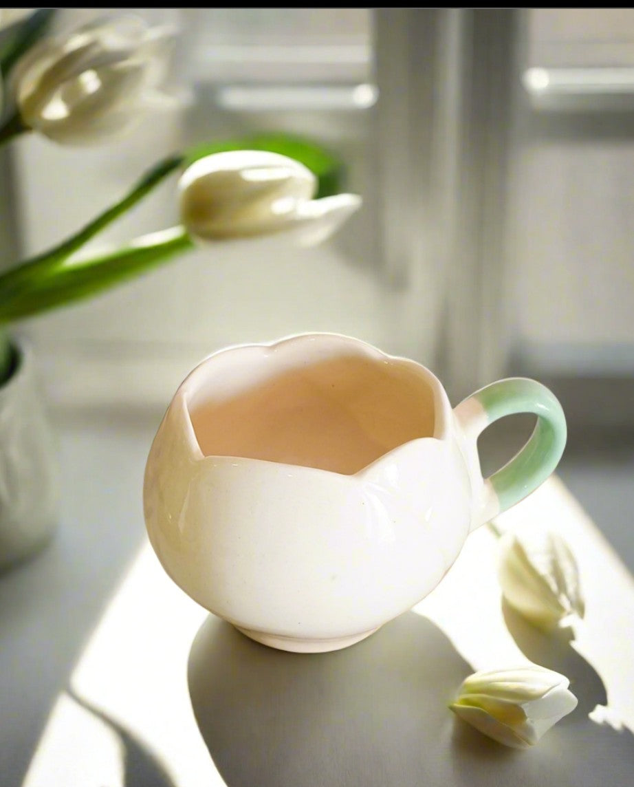 White Tulip shape Mug