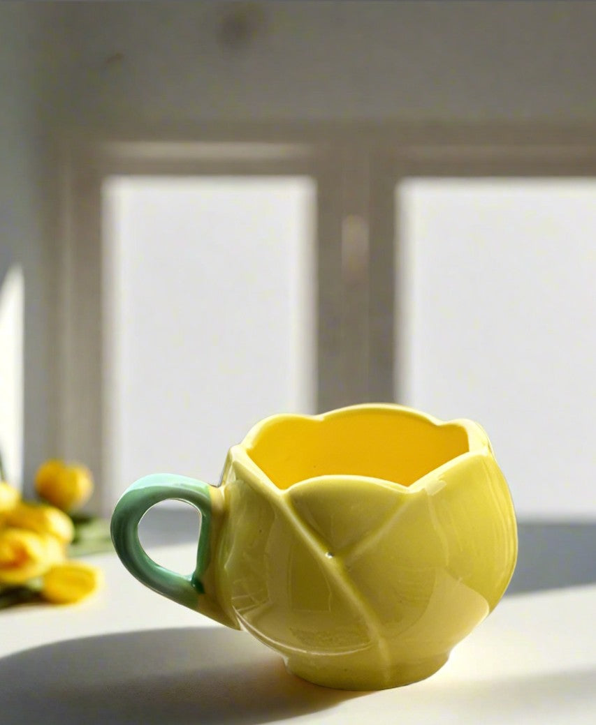 Yellow Tulip shape Mug