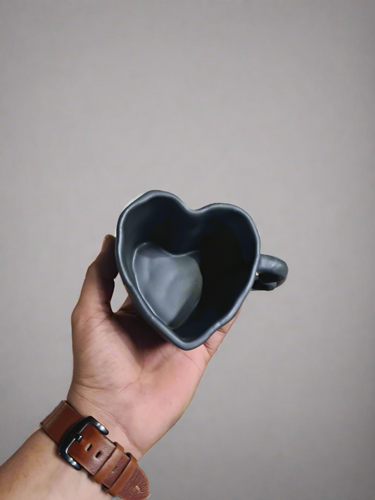 Heart Shaped Mug - Black