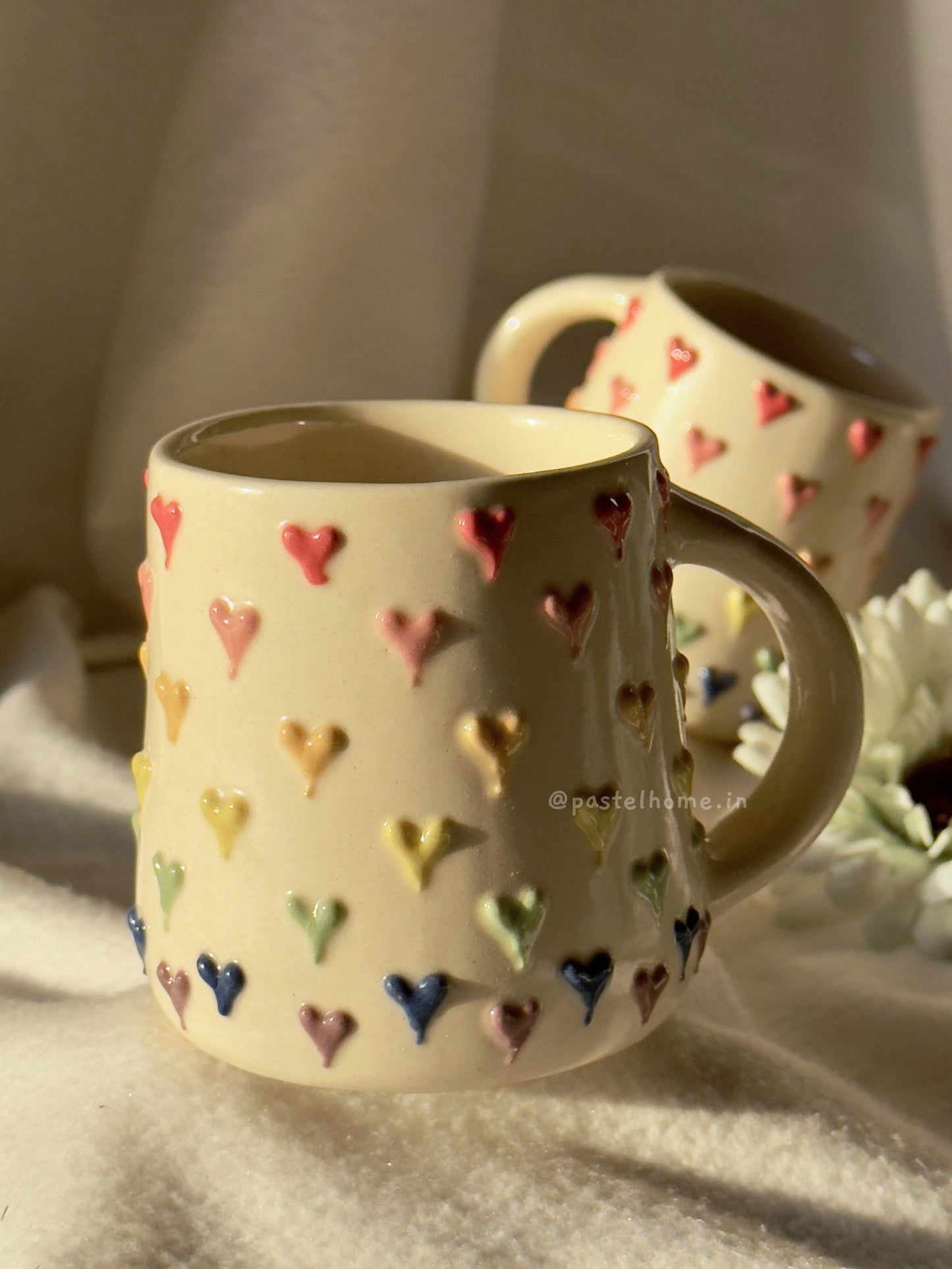 Bubblegum Multicolored 3d Heart Mug