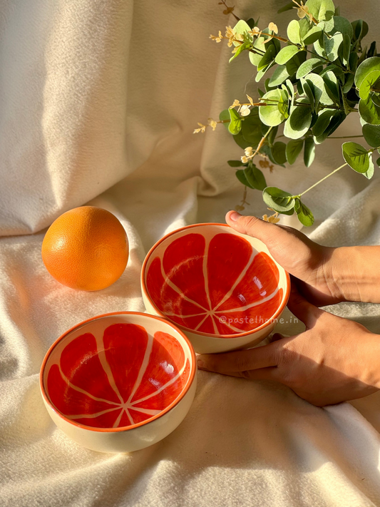 Handpainted orange Bowl | Buy 1 Get 1