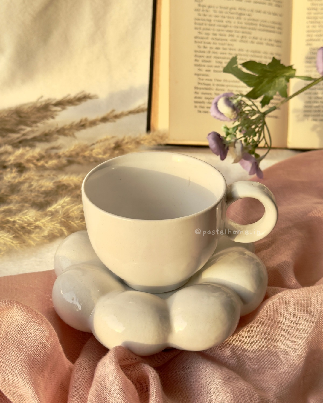 White Bubble Mug & Saucer set