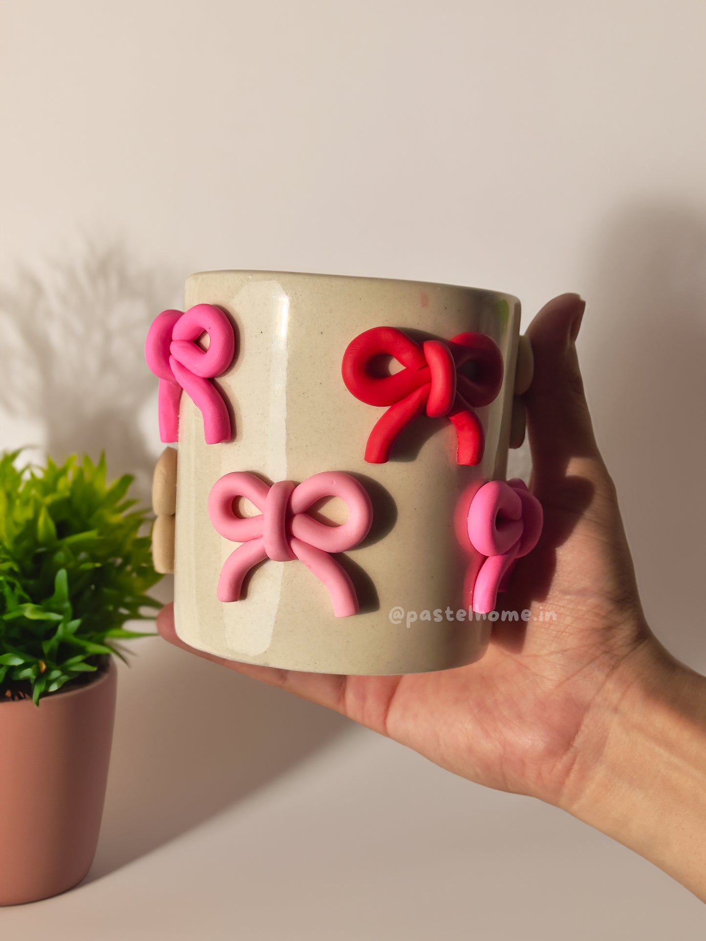 Ribbon Bows Ceramic Planter - Small Multicolor Bows